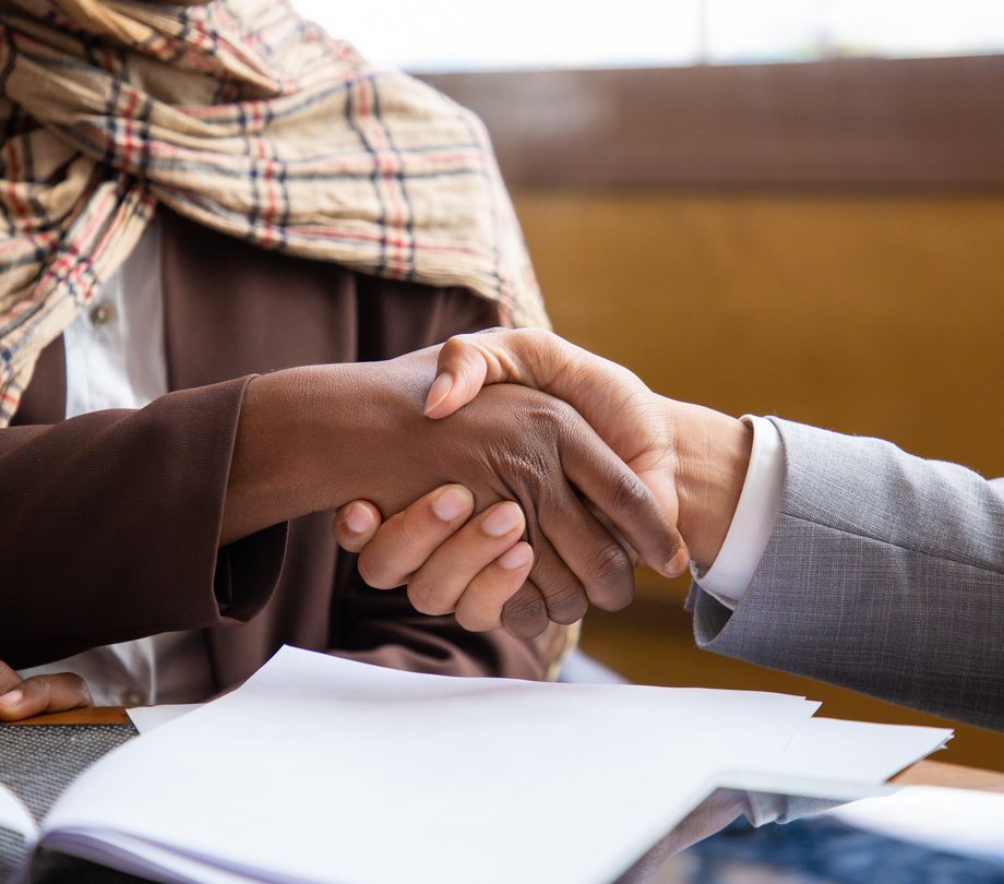 Business partners closing a finance agreement